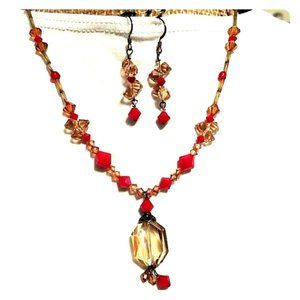 Swarovski Crystal Necklace & Earrings